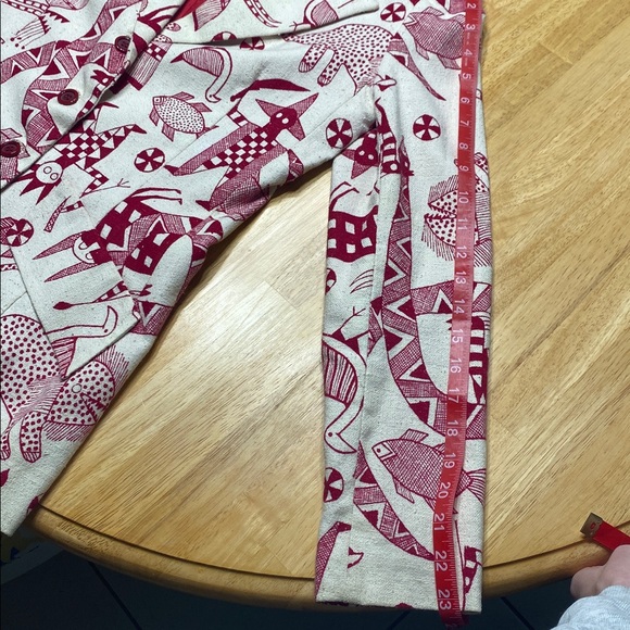 Prophecy Bohemian Women’s Blazer Red and Cream Bold Patterned - Picture 8 of 10